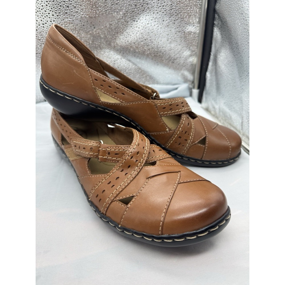 Clarks Bendables Ashland Spin Q Slip On Loafer Tan Womens 11 N Mary Jane Flats